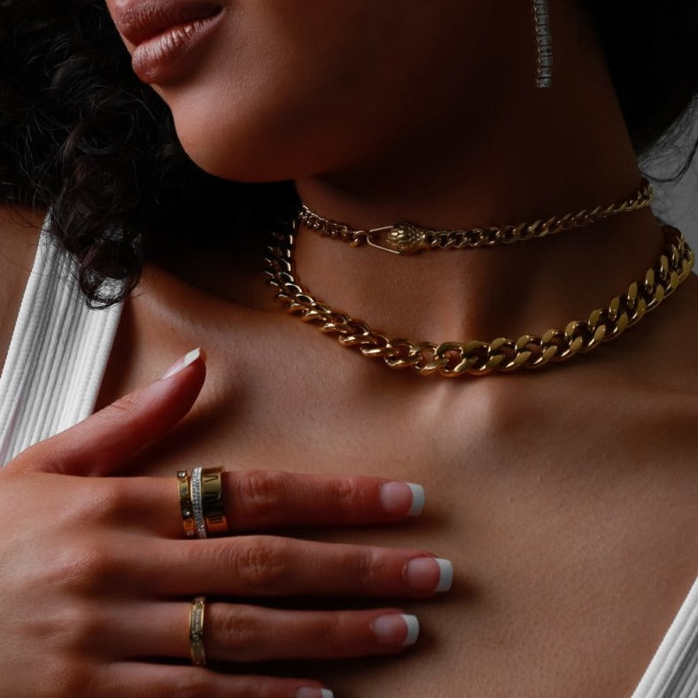 Snake Choker Necklace - Gold
