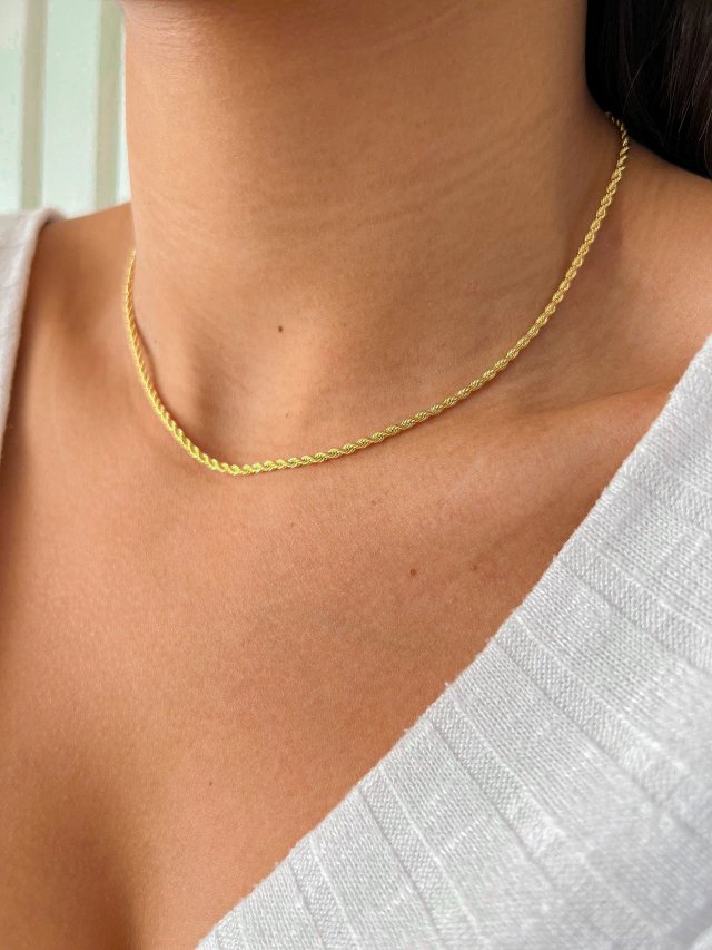 Fine 2mm Bahian Cord Necklace - Gold