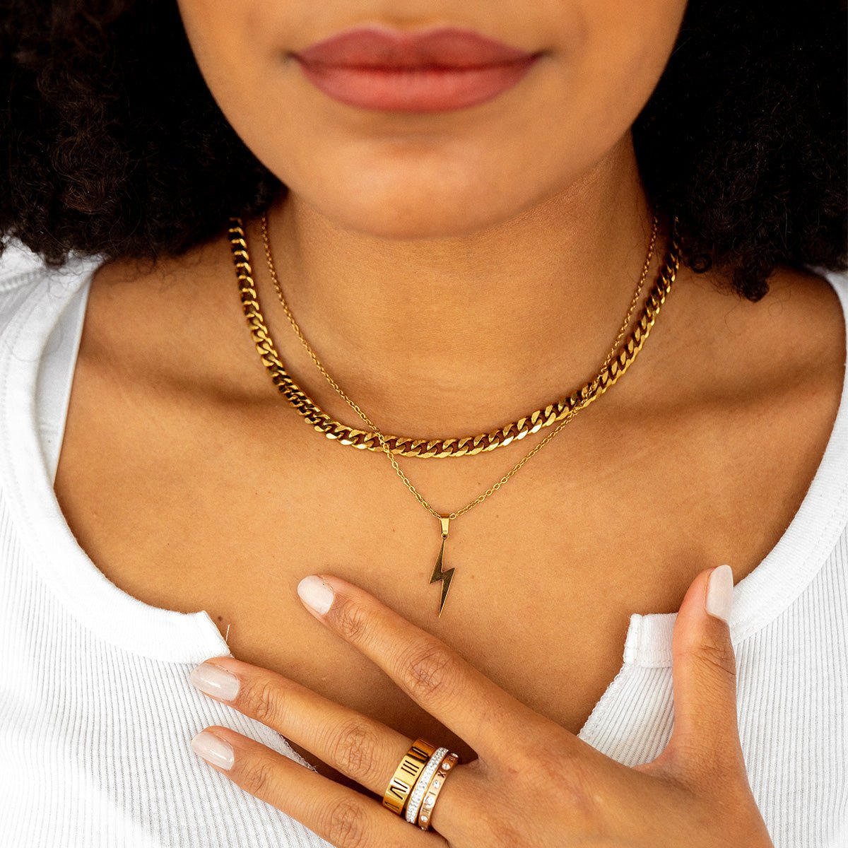 Electric Energy Pendant Necklace - Gold