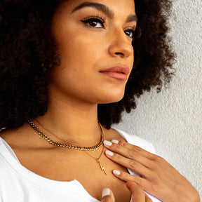 Electric Energy Pendant Necklace - Gold