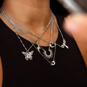 Electric Energy Pendant Necklace - Silver