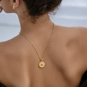 Pink Star Arrow of the Winds Necklace - Gold