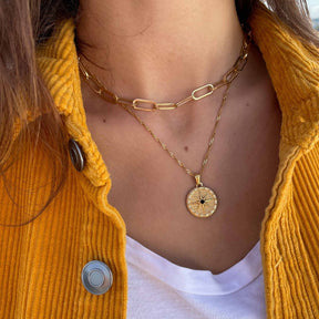 Pink Star Arrow of the Winds Necklace - Gold