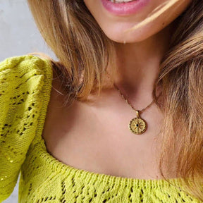 Pink Star Arrow of the Winds Necklace - Gold
