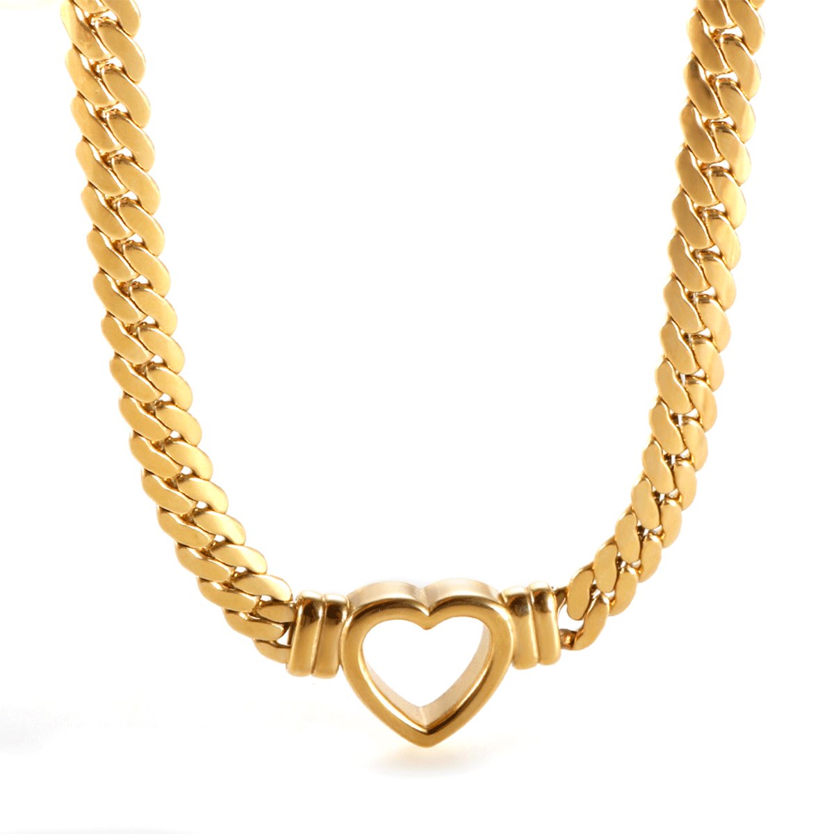 Minimalist Heart Choker Necklace - Gold
