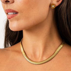 Gaia Mesh Choker Necklace - Gold