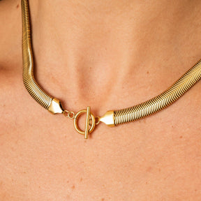 Gaia Mesh Choker Necklace - Gold