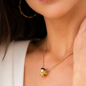 Roman Numeral Rotating Necklace - Gold