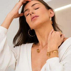 Roman Numeral Rotating Necklace - Gold
