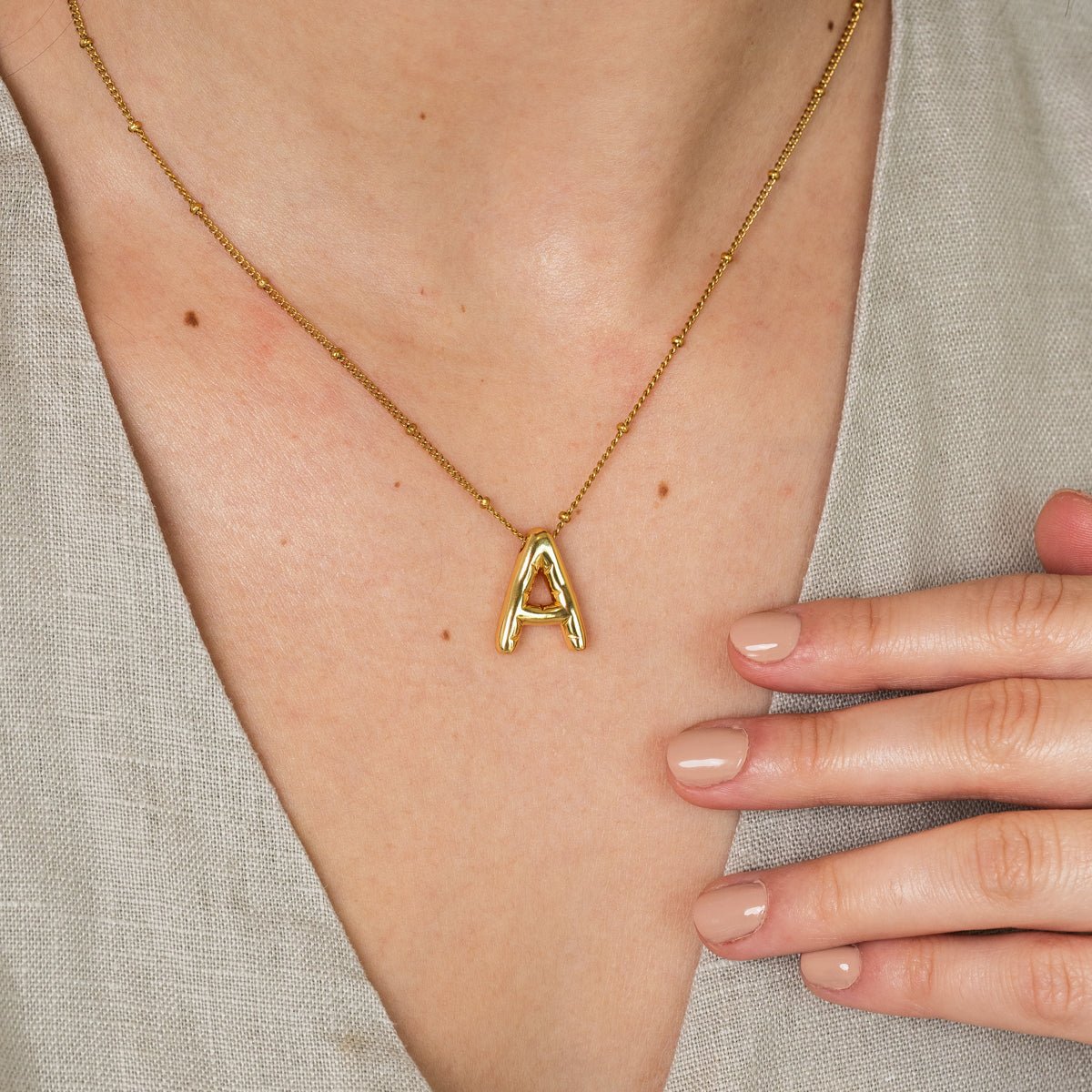 Bold Initial Necklace - Gold