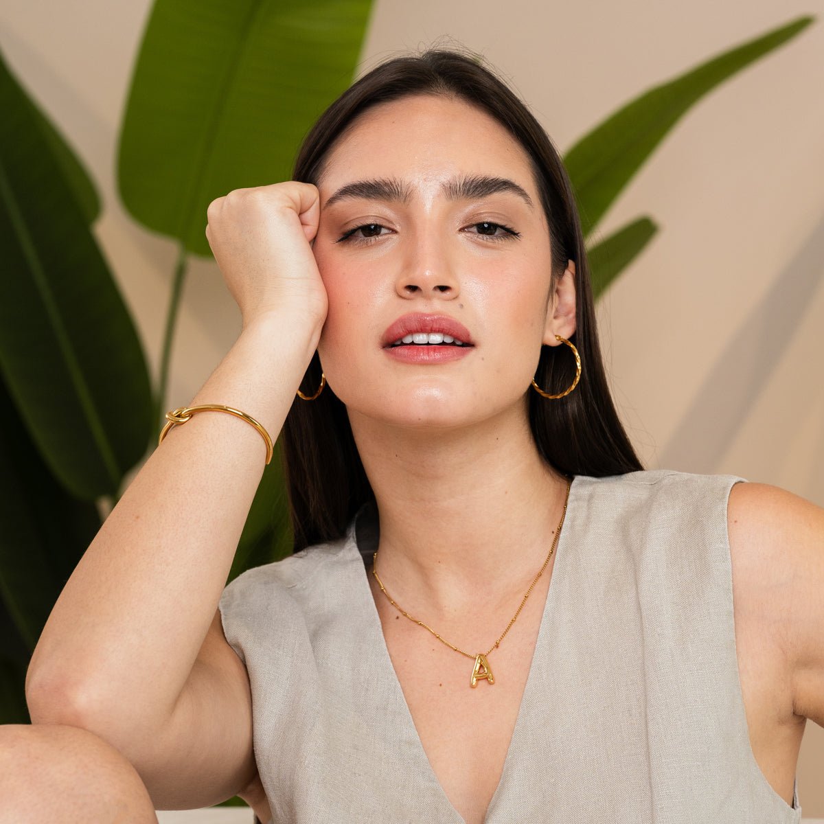 Bold Initial Necklace - Gold