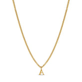 Initial Letter Chain Necklace - Gold