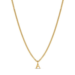 Initial Letter Chain Necklace - Gold