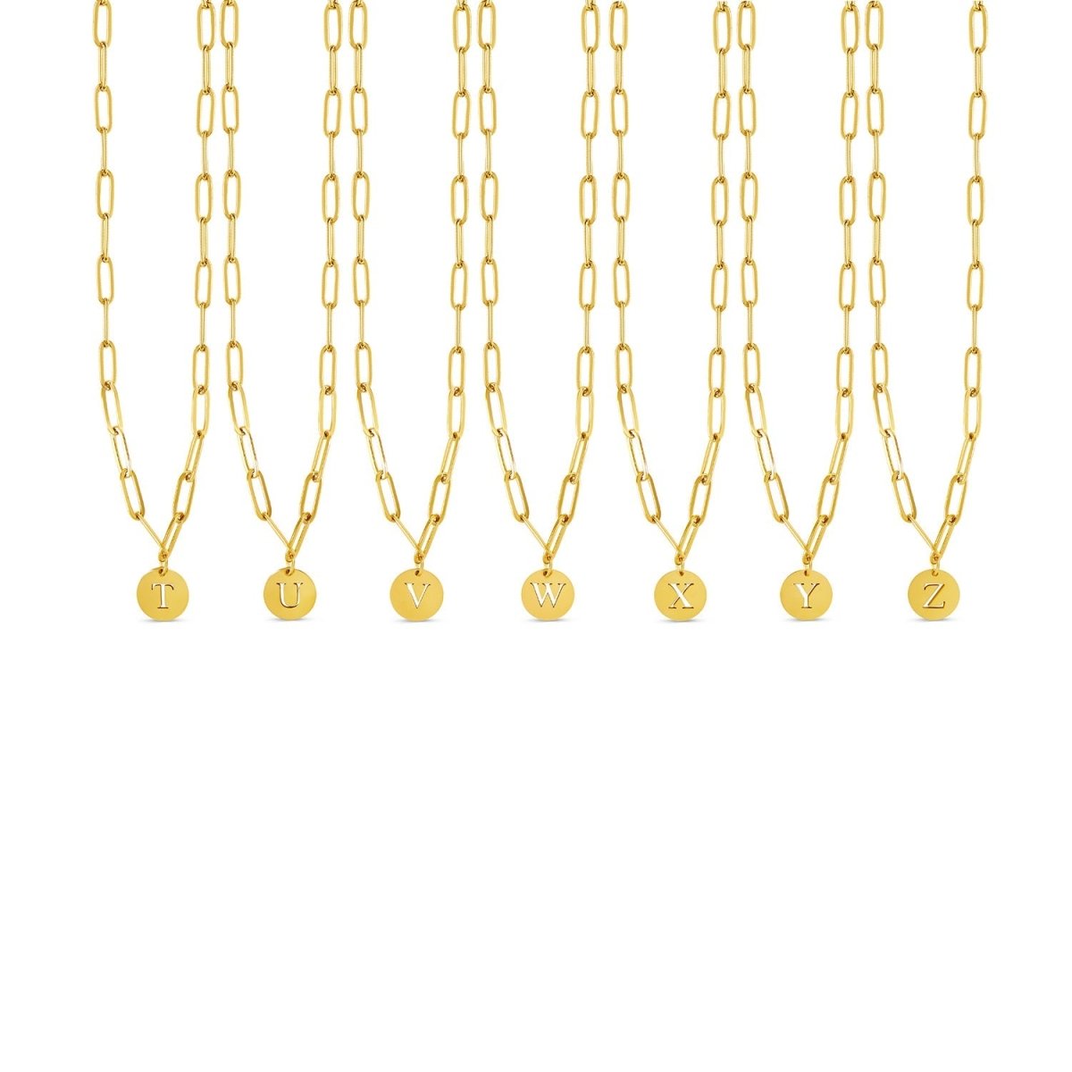 Clip Chain Initial Necklace - Gold