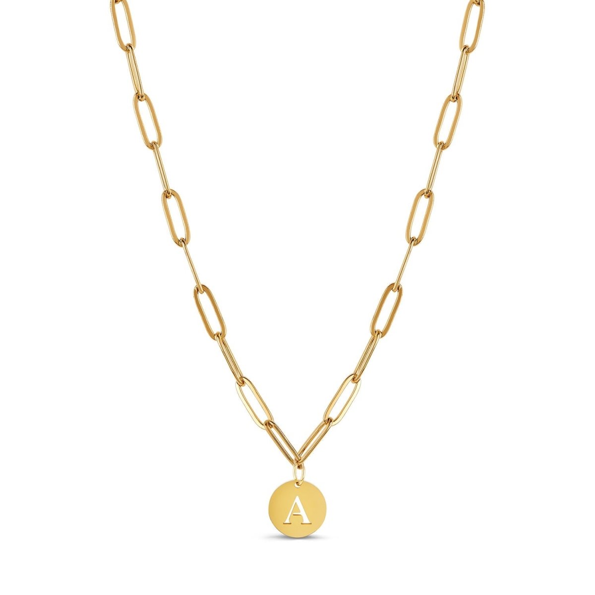 Clip Chain Initial Necklace - Gold