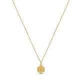 Hex Initial Letter Necklace - Gold