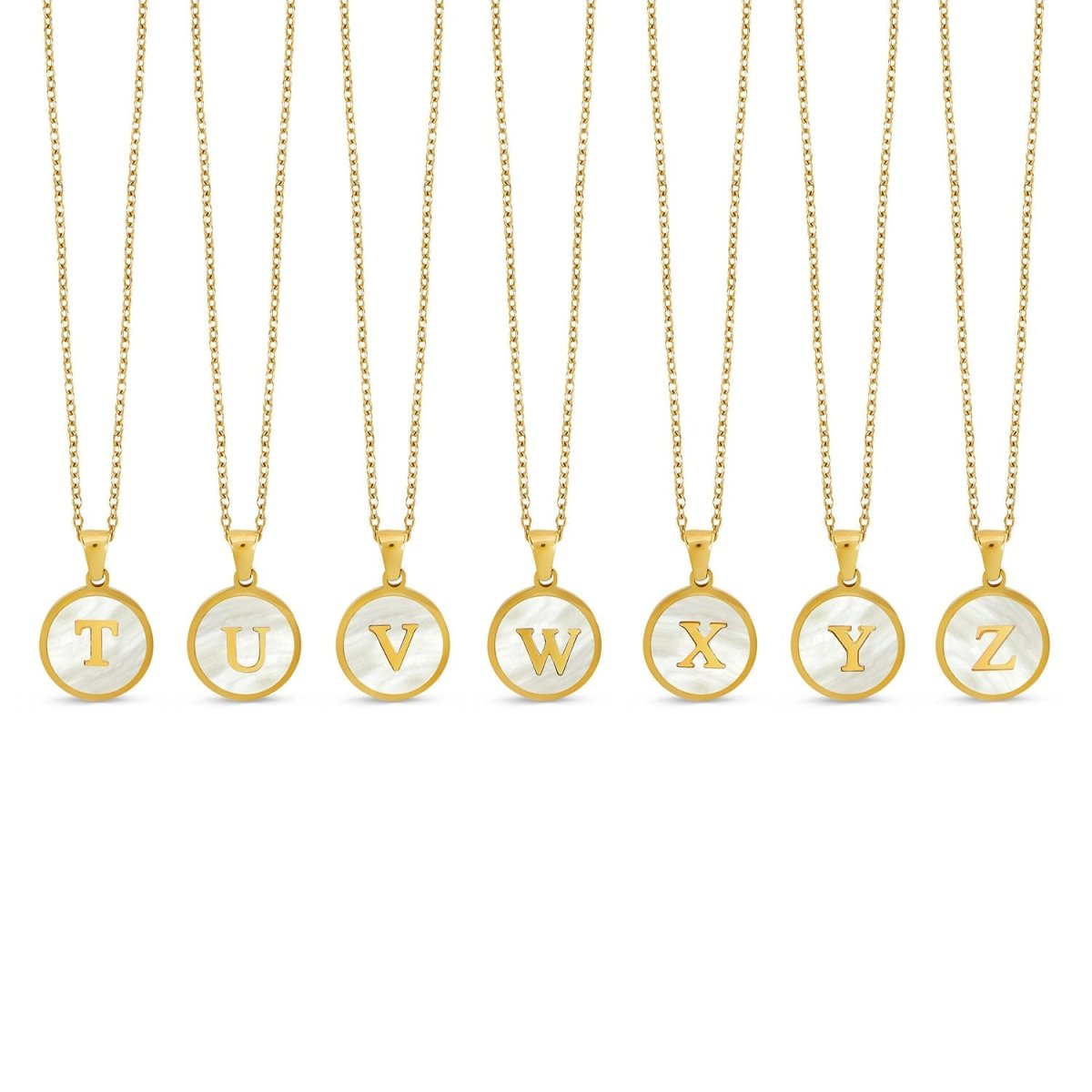 Marble Initial Necklace - Gold