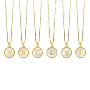 Marble Initial Necklace - Gold