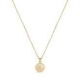 Marble Initial Necklace - Gold