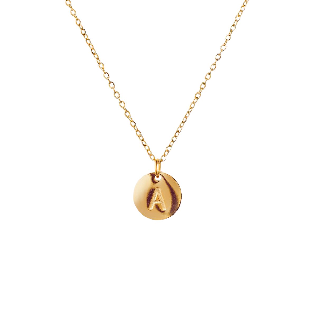 Minimalist Initial Letter Necklace - Gold