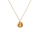 Minimalist Initial Letter Necklace - Gold