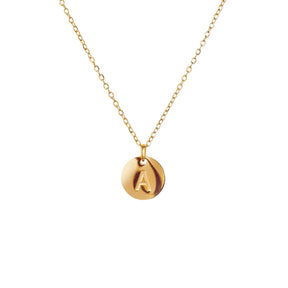 Minimalist Initial Letter Necklace - Gold