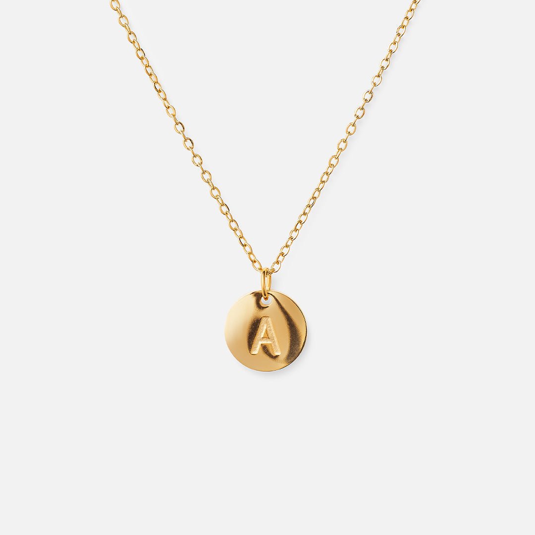 Minimalist Initial Letter Necklace - Gold