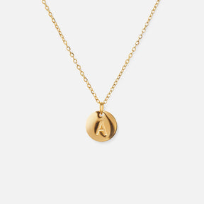 Minimalist Initial Letter Necklace - Gold