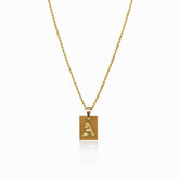 Modern Initial Letter Necklace - Gold