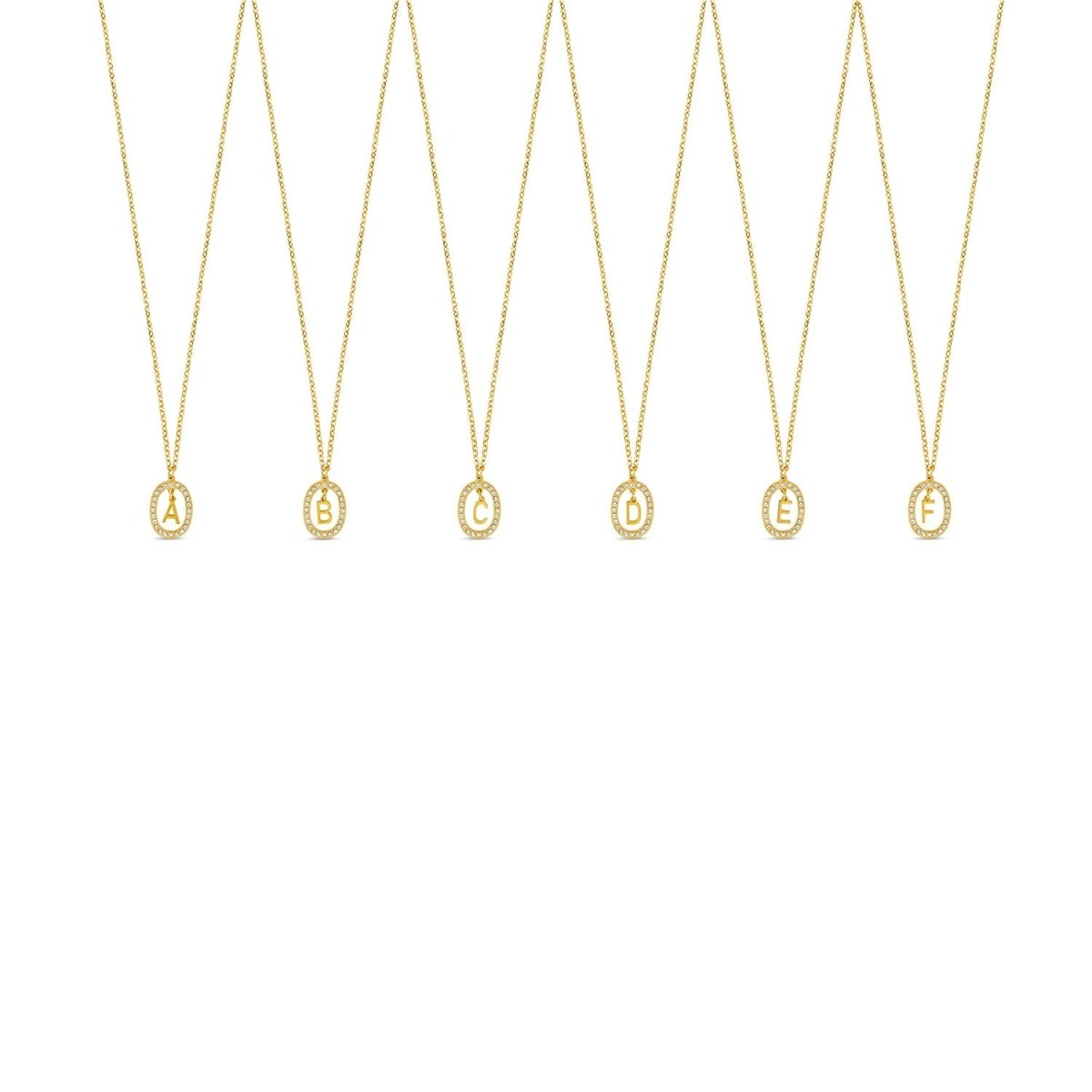 Prism Pendant Initial Necklace - Gold
