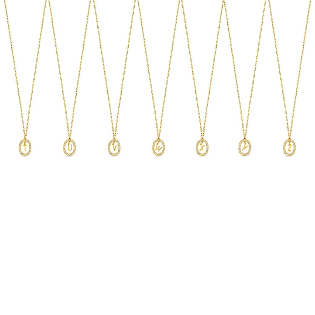 Prism Pendant Initial Necklace - Gold