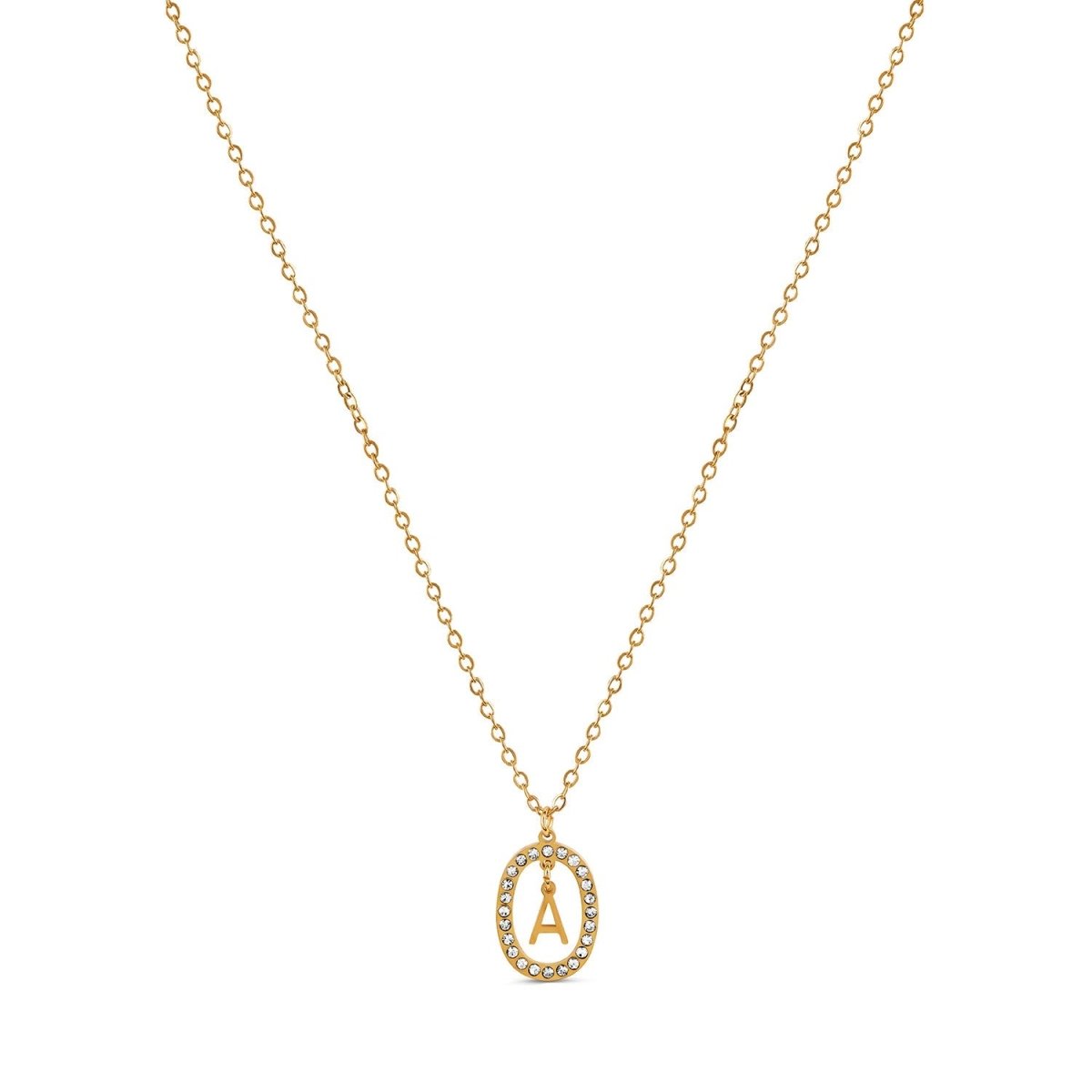 Prism Pendant Initial Necklace - Gold