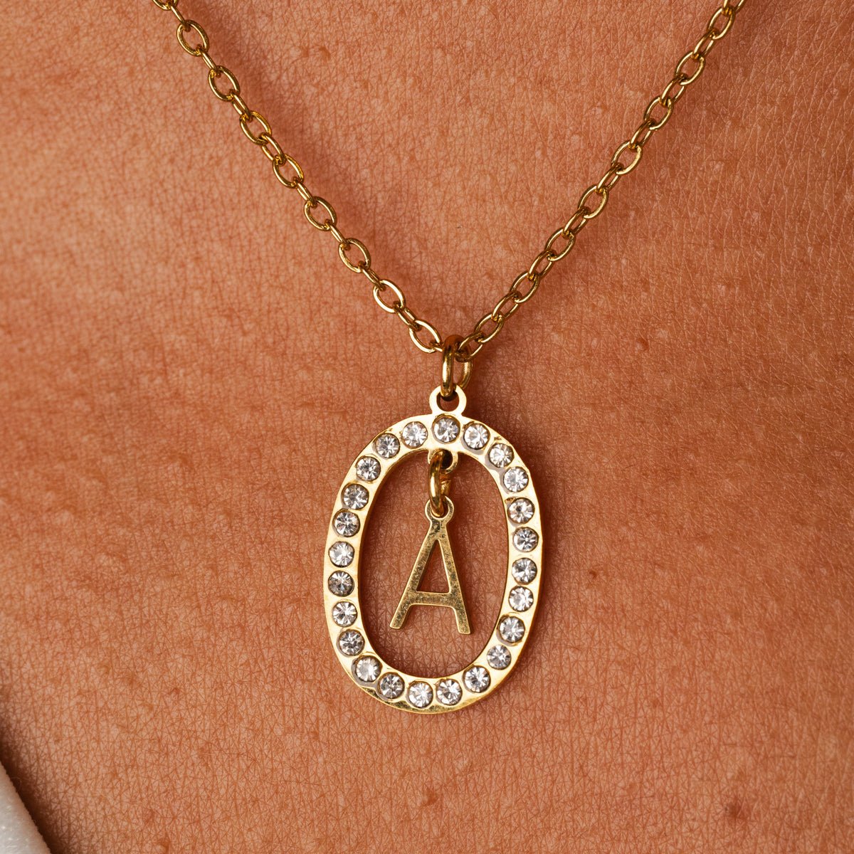Prism Pendant Initial Necklace - Gold