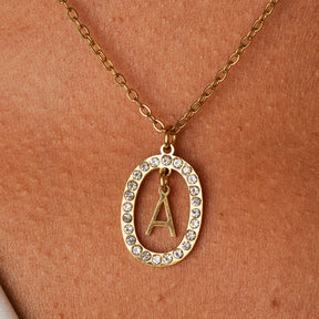 Prism Pendant Initial Necklace - Gold