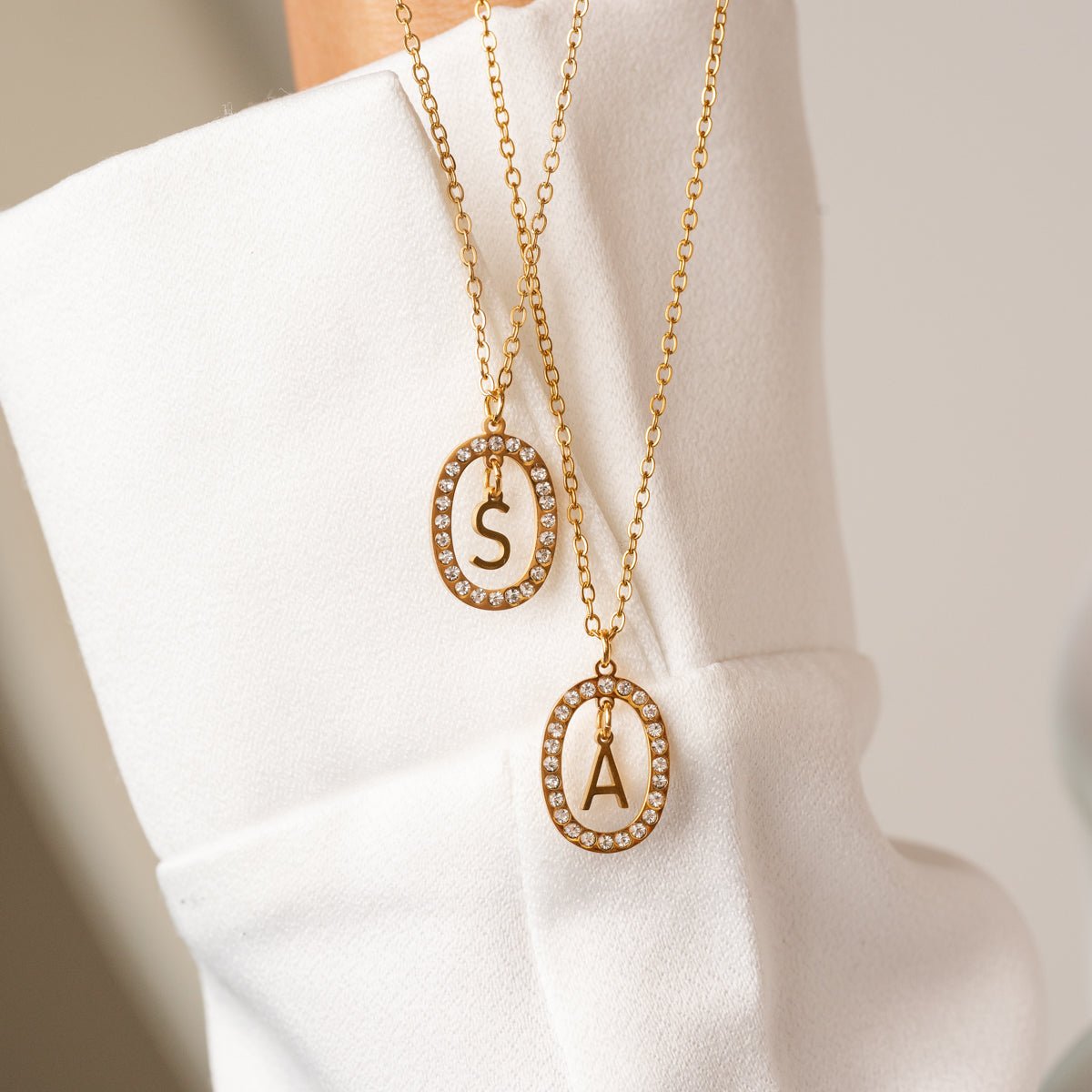 Prism Pendant Initial Necklace - Gold
