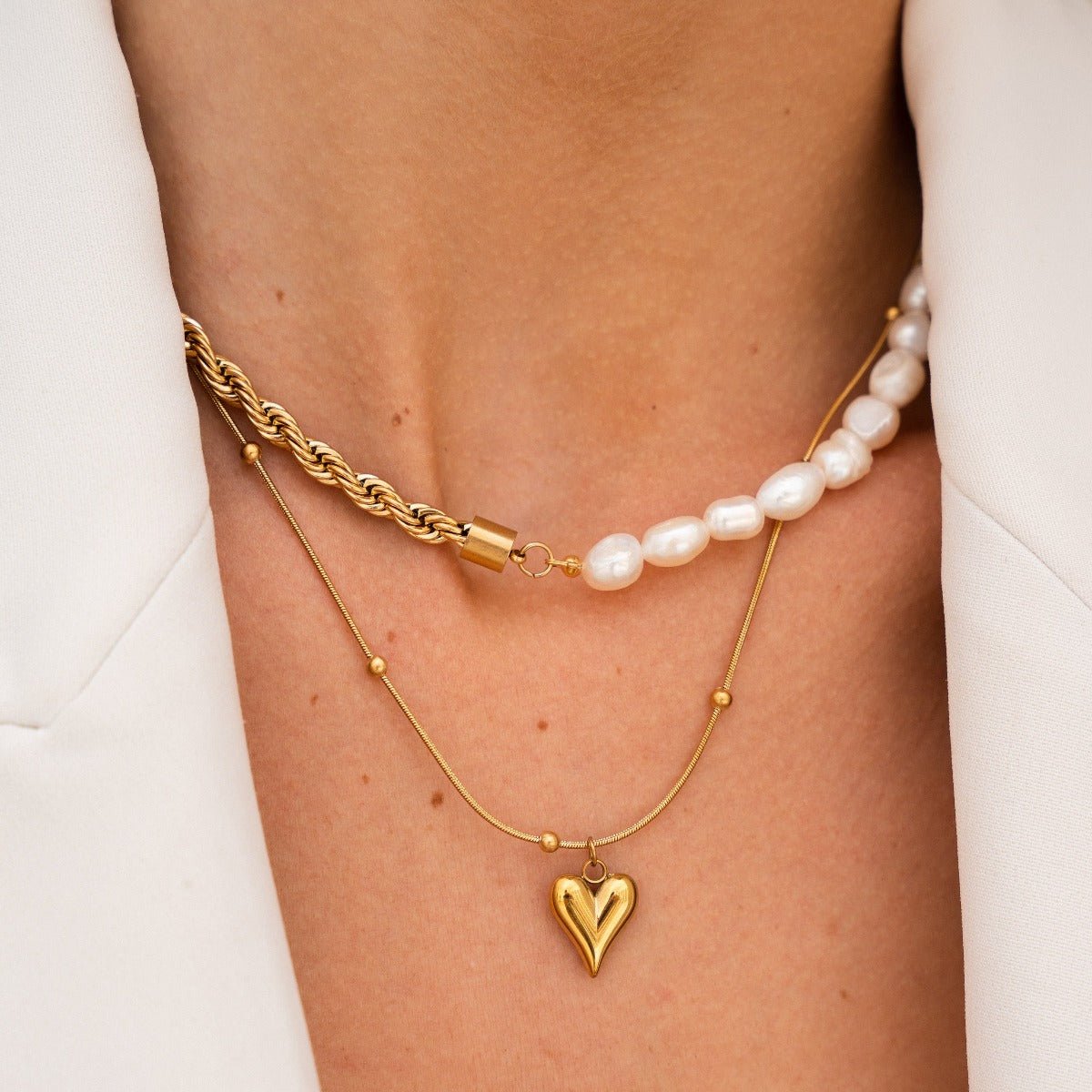 Life Love Heart Necklace - Gold