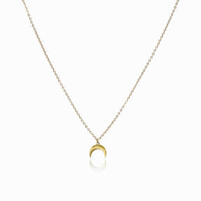 Moon Pendant Necklace - Gold