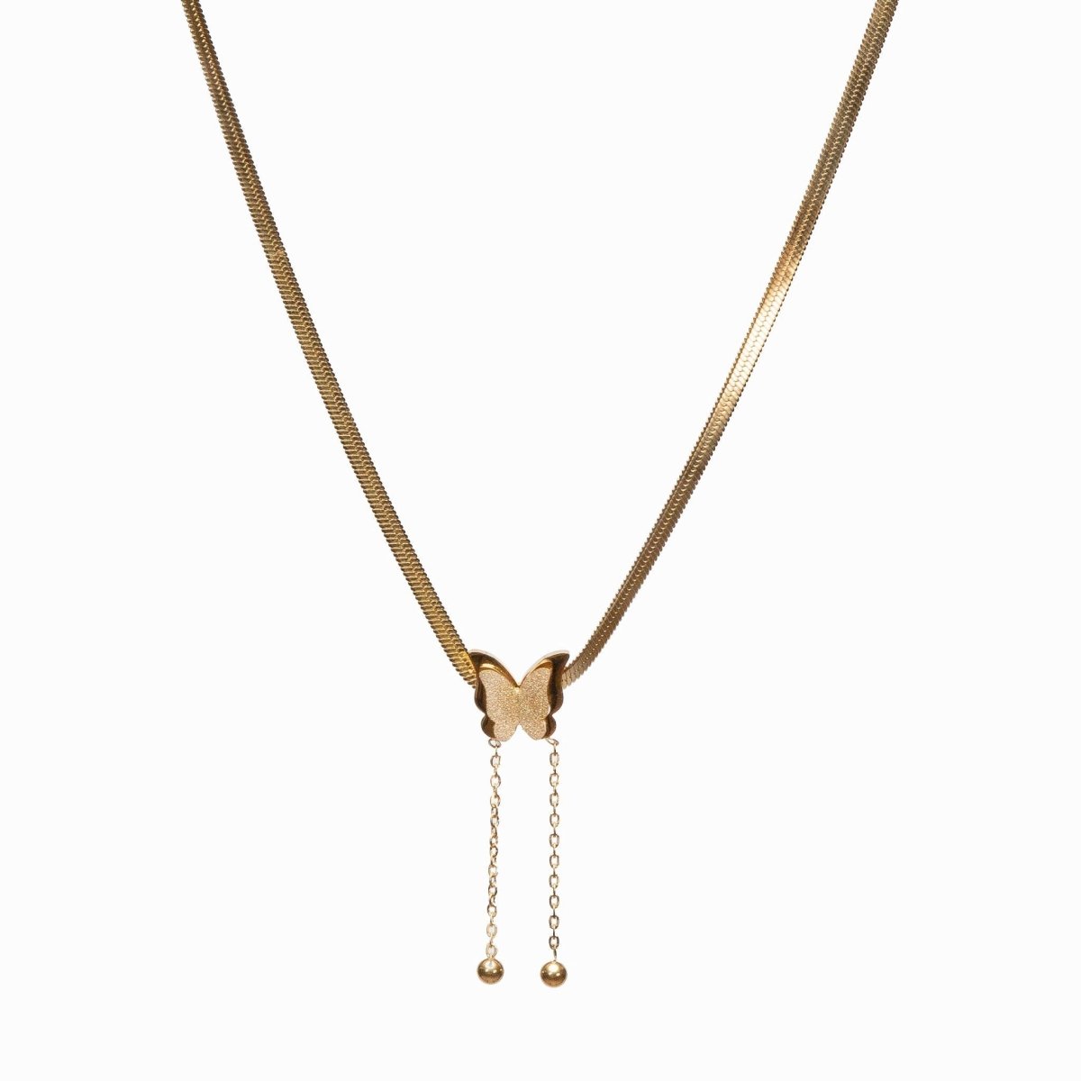 Butterfly Mesh Necklace - Gold
