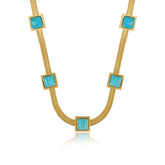 Aqua Mesh Necklace - Gold