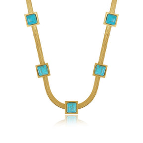 Aqua Mesh Necklace - Gold