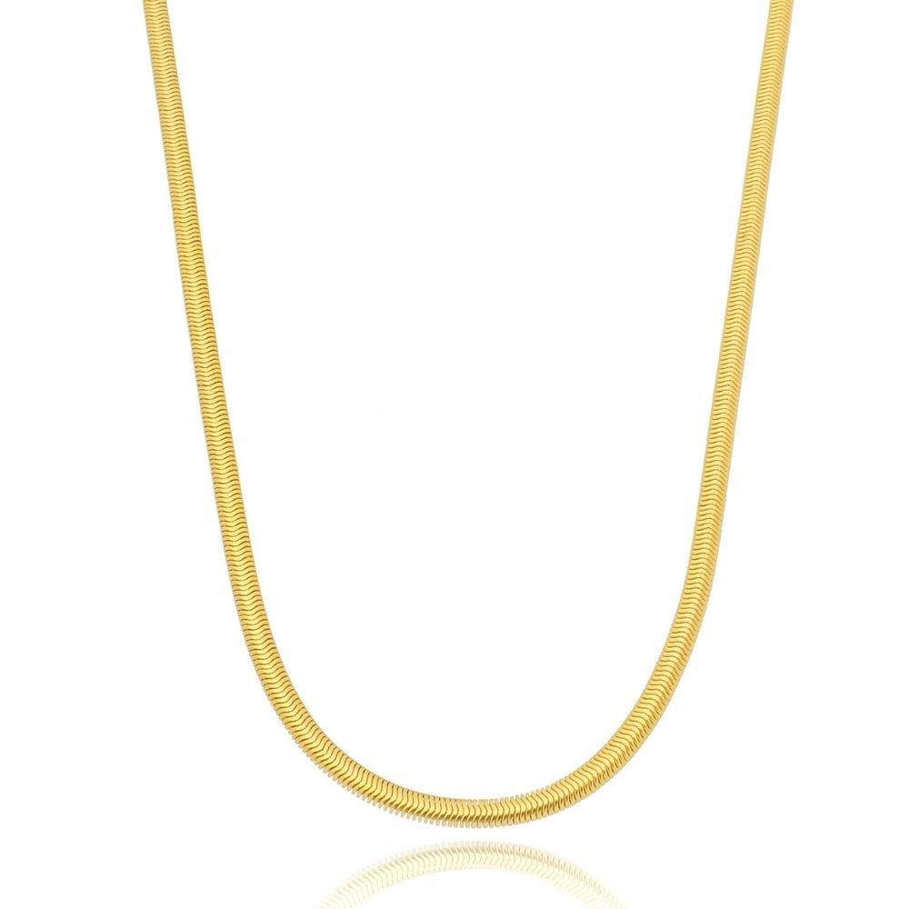 Thin Snake Mesh Necklace - Gold