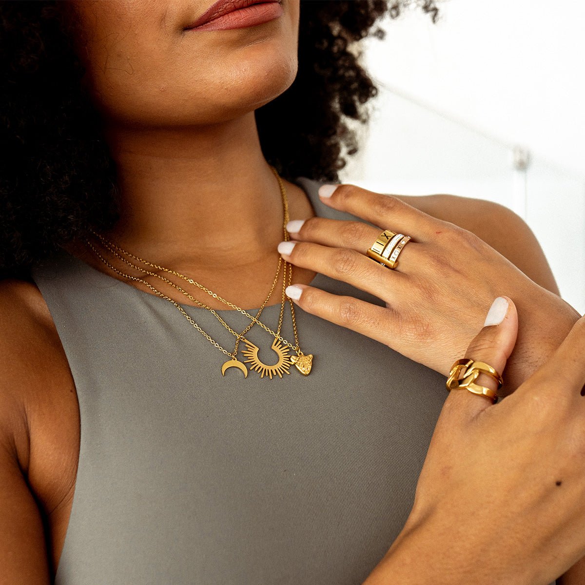 Spike Pendant Necklace - Gold