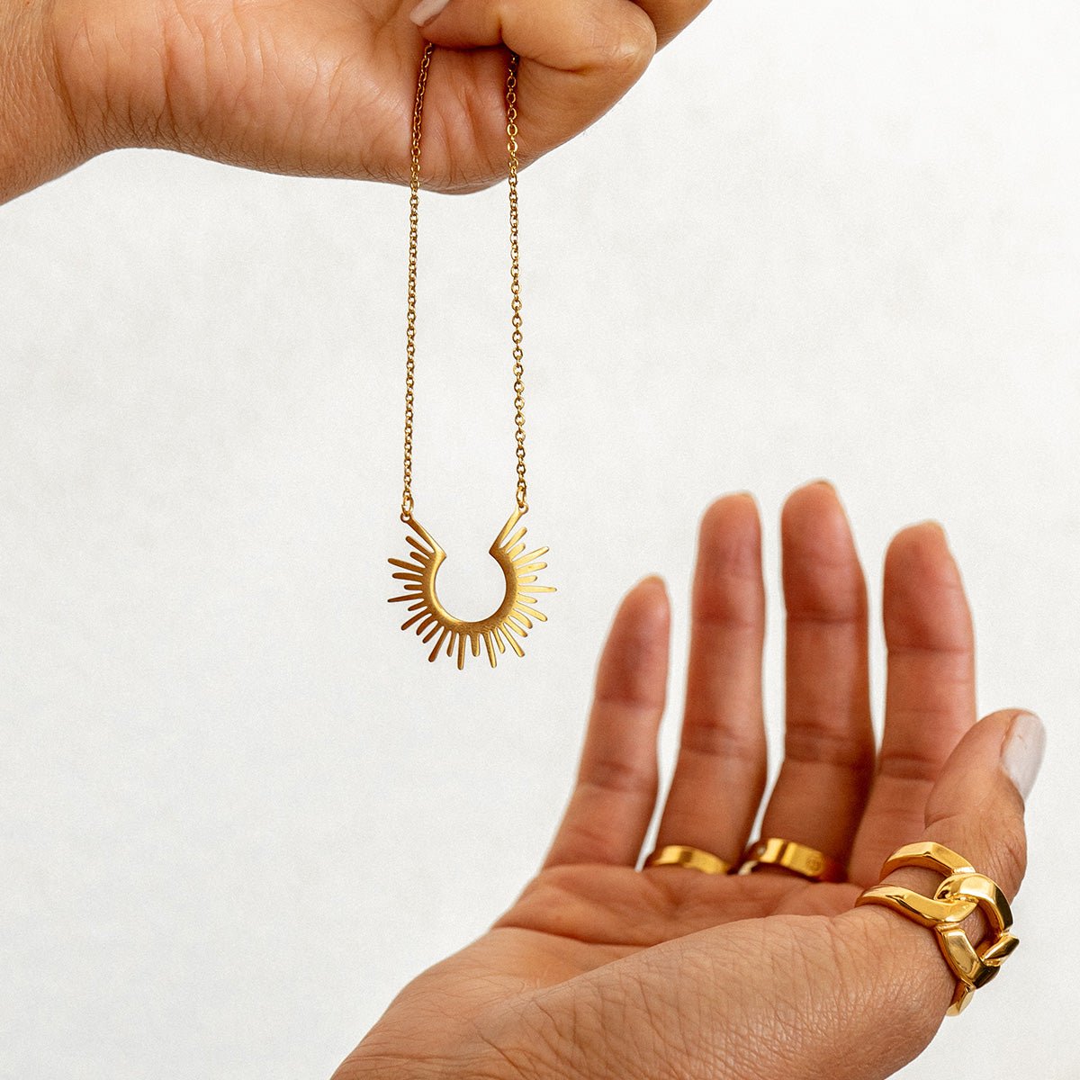 Spike Pendant Necklace - Gold