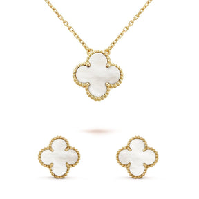 Four-Leaf Clover Earring & Necklace Set