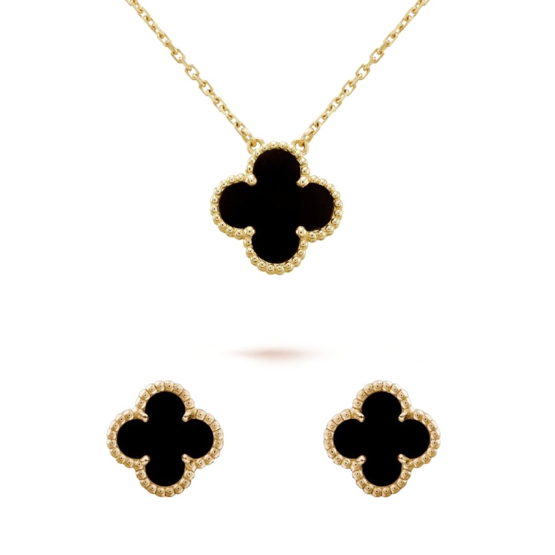 Four-Leaf Clover Earring & Necklace Set