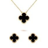 Four-Leaf Clover Earring & Necklace Set