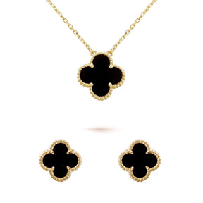 Four-Leaf Clover Earring & Necklace Set