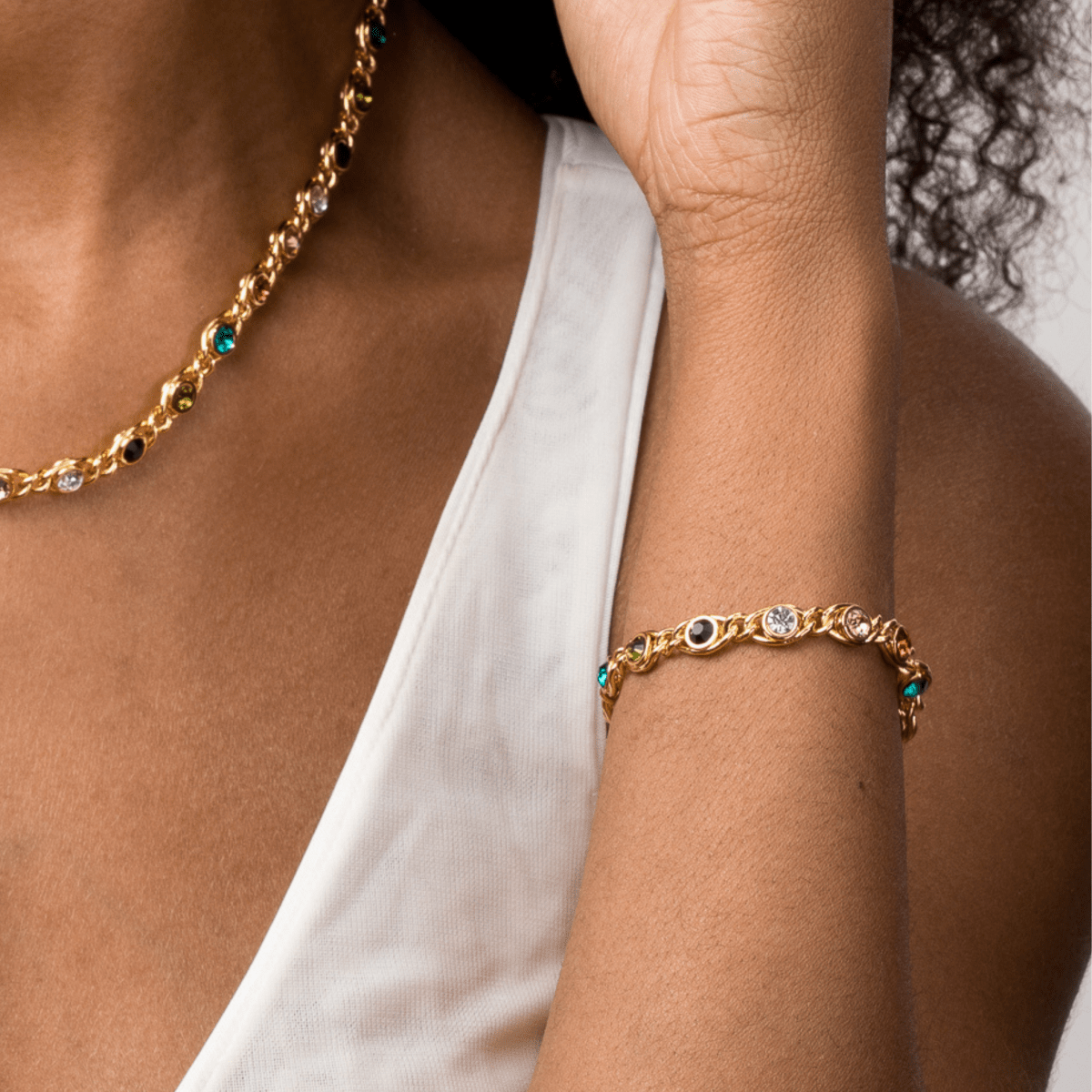 Chloé Bracelet & Necklace Set - Gold