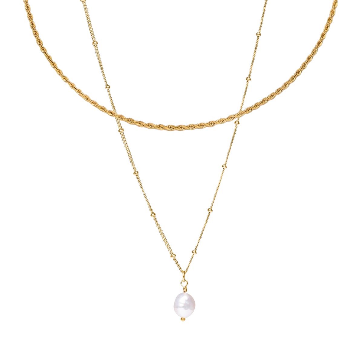 Mix Double Necklace - Gold