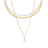 Noronha Triple Mix Necklace - Gold